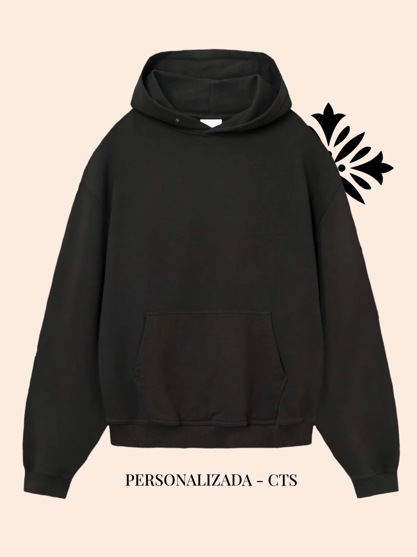 Sudadera con Gorro Negra Personalizada - CTS